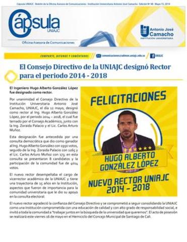 Rector periodo 2014 - 2018