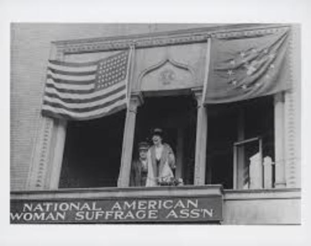 President Wilson annouces that congress should consider the women's suffrage amendment as a "war measure"