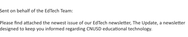 edTech Monthly Update
