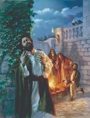Peter denies Jesus