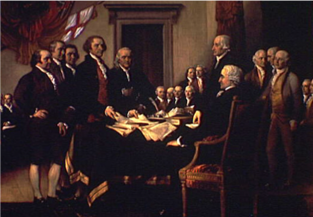 Delegates begin to sign The Declaration of Independence