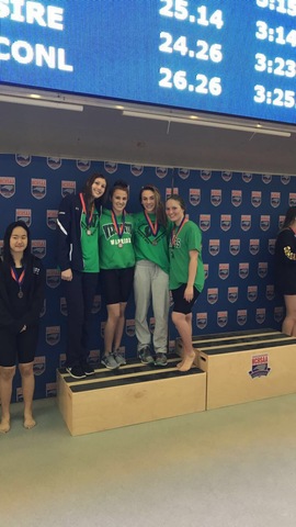 Gané mi primer evento de natación en la escuela.