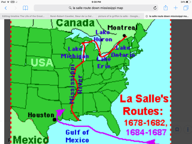 La Salle sets off on a new expedition down the Misssissippi