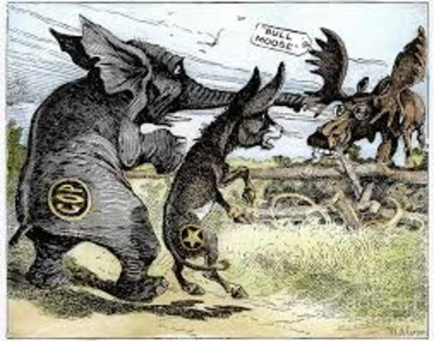 Runs for presidency, unsuccessfully for Bull-Moose Party.