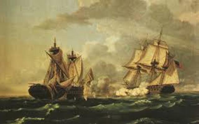 British suffer a series of naval defeats to the Americans