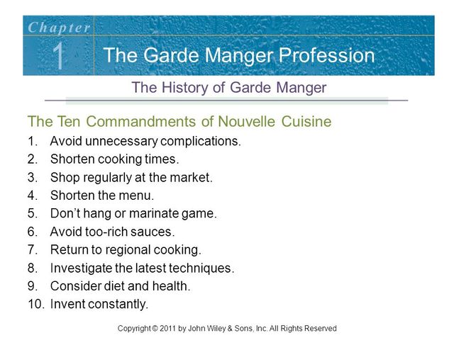 The 10 Commandments of Nouvelle Cuisine