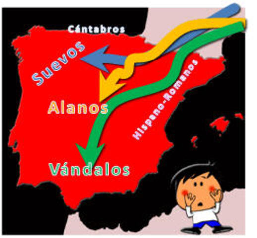 Invasión de suevos , vándalos y alanos