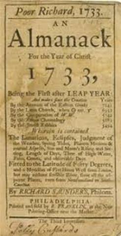 Benjamin Franklin Publishes "Poor Richard's Almanack"