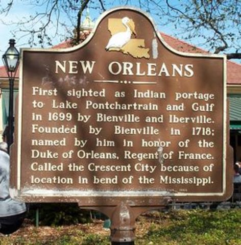The French establish New Orleans