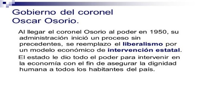 Gobierno del Coronel Oscar Osorio
