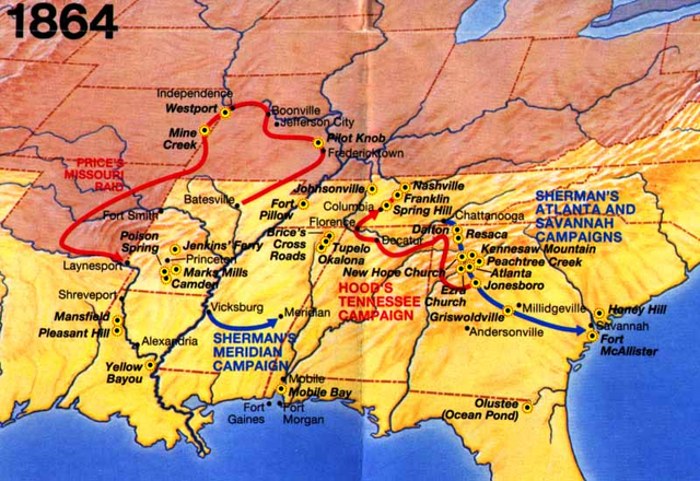 A battle map of the Civil War