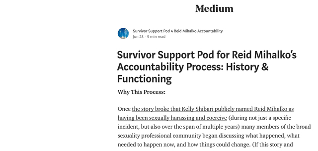 Survivor Support Pod Publishes 1st Post