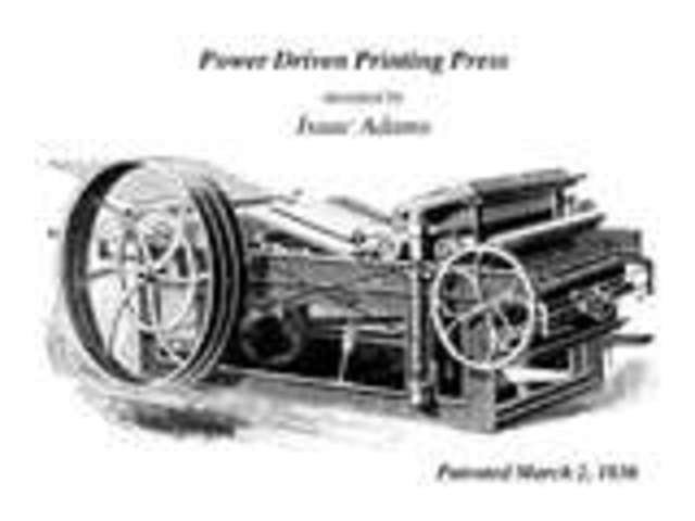 1st  american use of the steam-powered printing press.