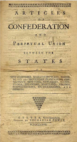 RATIFICATION OF THE ARTICLES OF CONFEDERATION