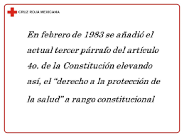 Incorporación a la Constitución del derecho a la protección a la salud.