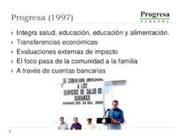 Puesta en marcha del Programa de Educación, Salud y Alimentación (PROGRESA)