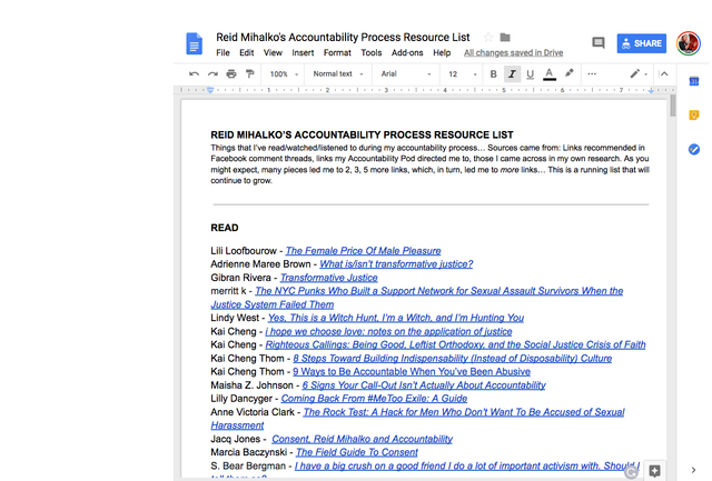 Reid's Accountability Process Resource List made public