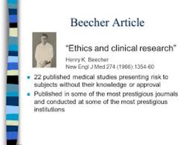 Publicación del articulo "Beecher"