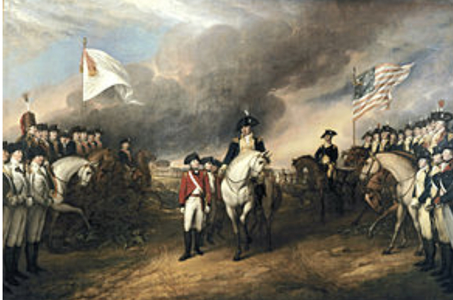 SURRENDER OF BRITISH FORCES UNDER CORNWALLIS AT YORKTOWN.