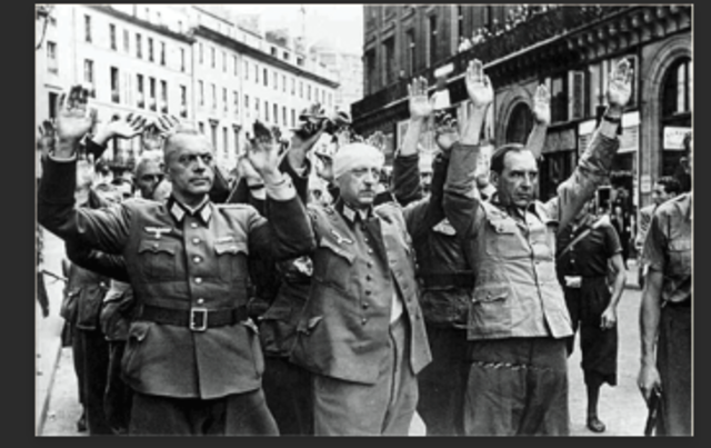 France surrenders to German troops