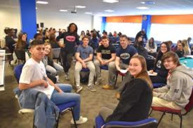 Students meet at a conference