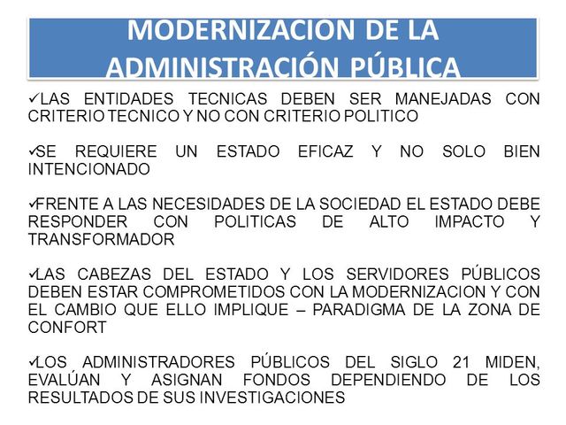 De la simplificación a la modernización de la Administración Pública