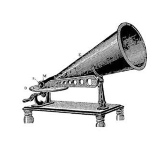 Charles Cros:Paleophone: Aparell teòric que suggeria que si una agulla unida a una membrana oscil·lant traça un solc quan es produeix un so, invertint el procés i fent passar l’agulla novament pel solc s’hauria de sentir novament el so enregistrat al solc