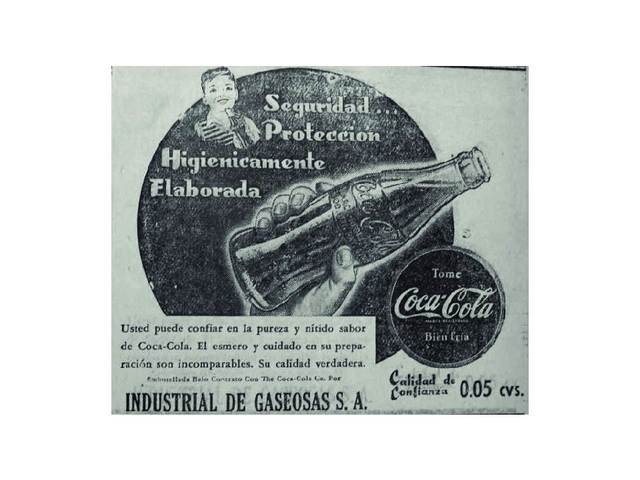 The sales of Coca Cola began in Medellin in 1941