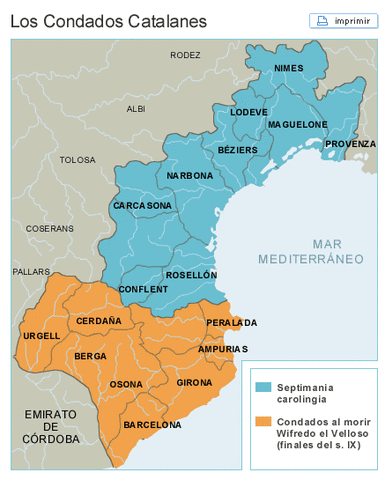 El condado de Barcelona se proclama independiente con Borrell II.