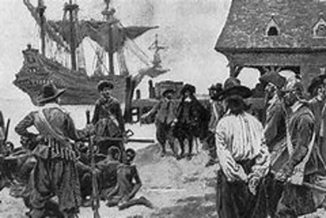 African American slaves arrive