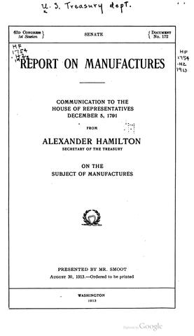 Hamilton's Report on Manufactures