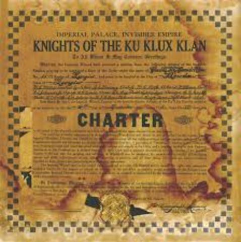 Ku Klux Klan Received Charter