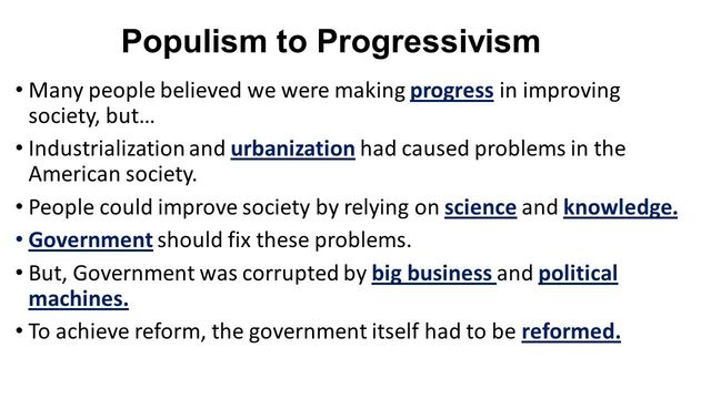 Populism and Progressivism