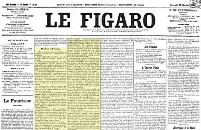 PRIMER MANIFIESTO FUTURISTA