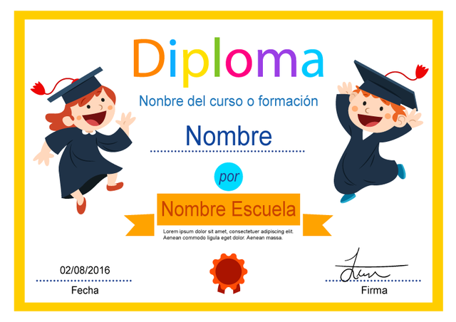 me dieron mi primer diploma