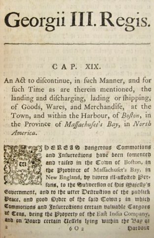 Coersive Acts and Intolerable Acts