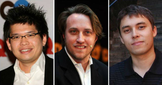 CHAD HURLEY, STEVE CHEN Y JAWED KARIM
