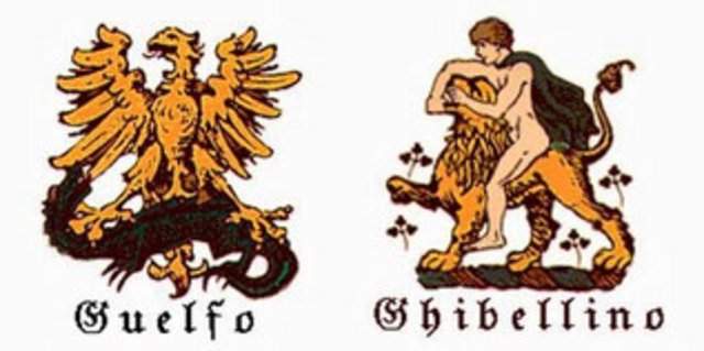 I Ghibellini sono sconfitti nella battaglia di Campaldino