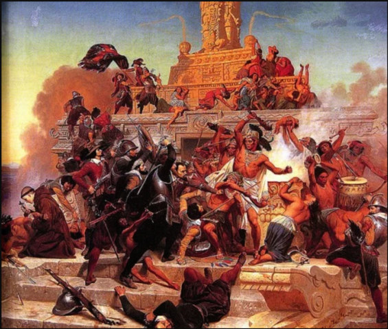 The Spanish arrive to conquer the Aztec