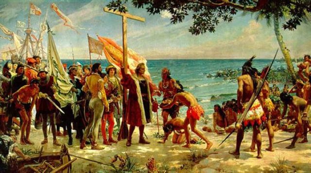 christopher columbus lands in the new world