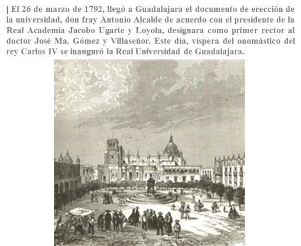 Inaguración de la Real y literaria Universidad de Guadalajara