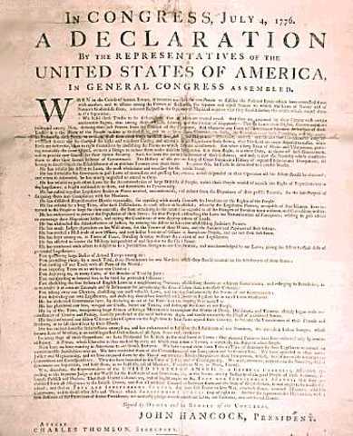 Declaration of Independence.