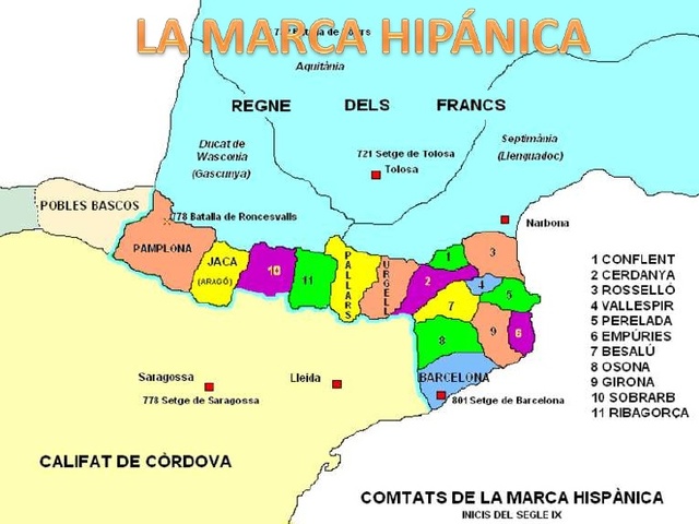 Los carolingios establecen la marca hispánica