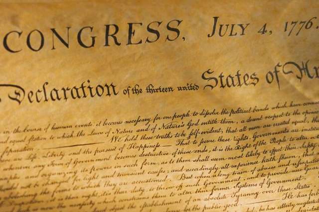 The Declaration of Independence in 1776