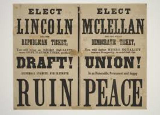 Abraham Lincoln Re elected as president