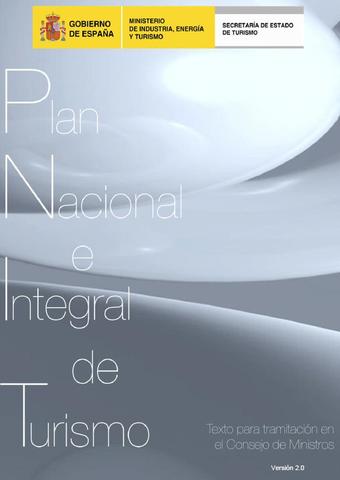 Plan Nacional e Integral del Turismo.