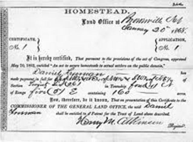 homestead act of 1862