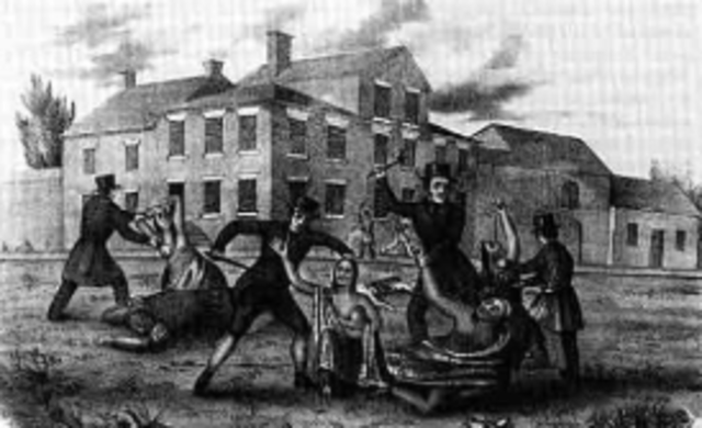 Paxton Boys attack Pennsylvania Indians