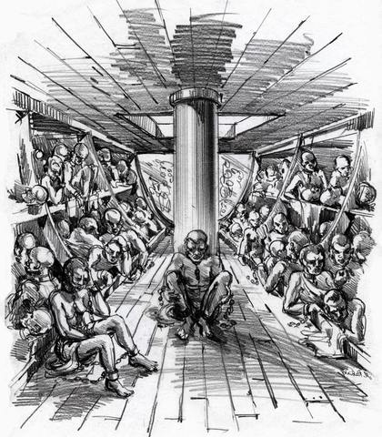 Slaves were shipped along the Middle Passage of Triangular Trade