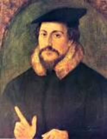 John Calvin developed the idea of predestination